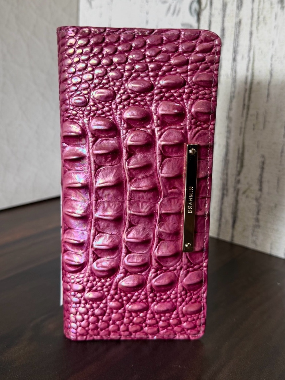 Brahmin Ady Wallet Grapefruit HTF NWT GORGEOUS Pink Purple Iridescent